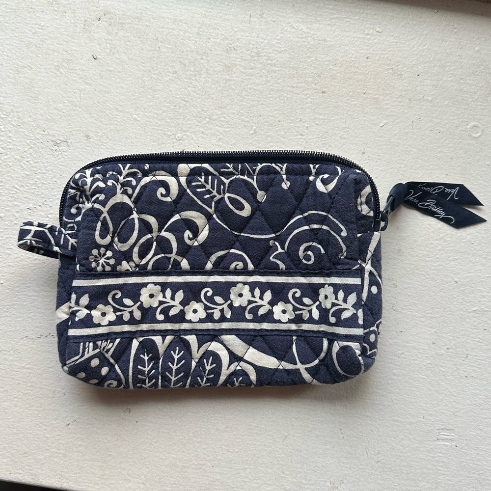 Vera Bradley Twirly Birds Navy Small Cosmetic Bag